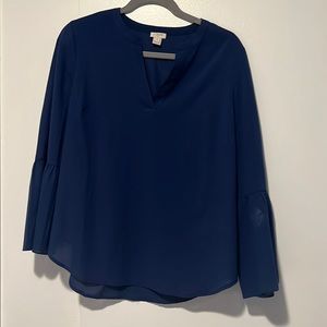 Navy j crew bell sleeve top.